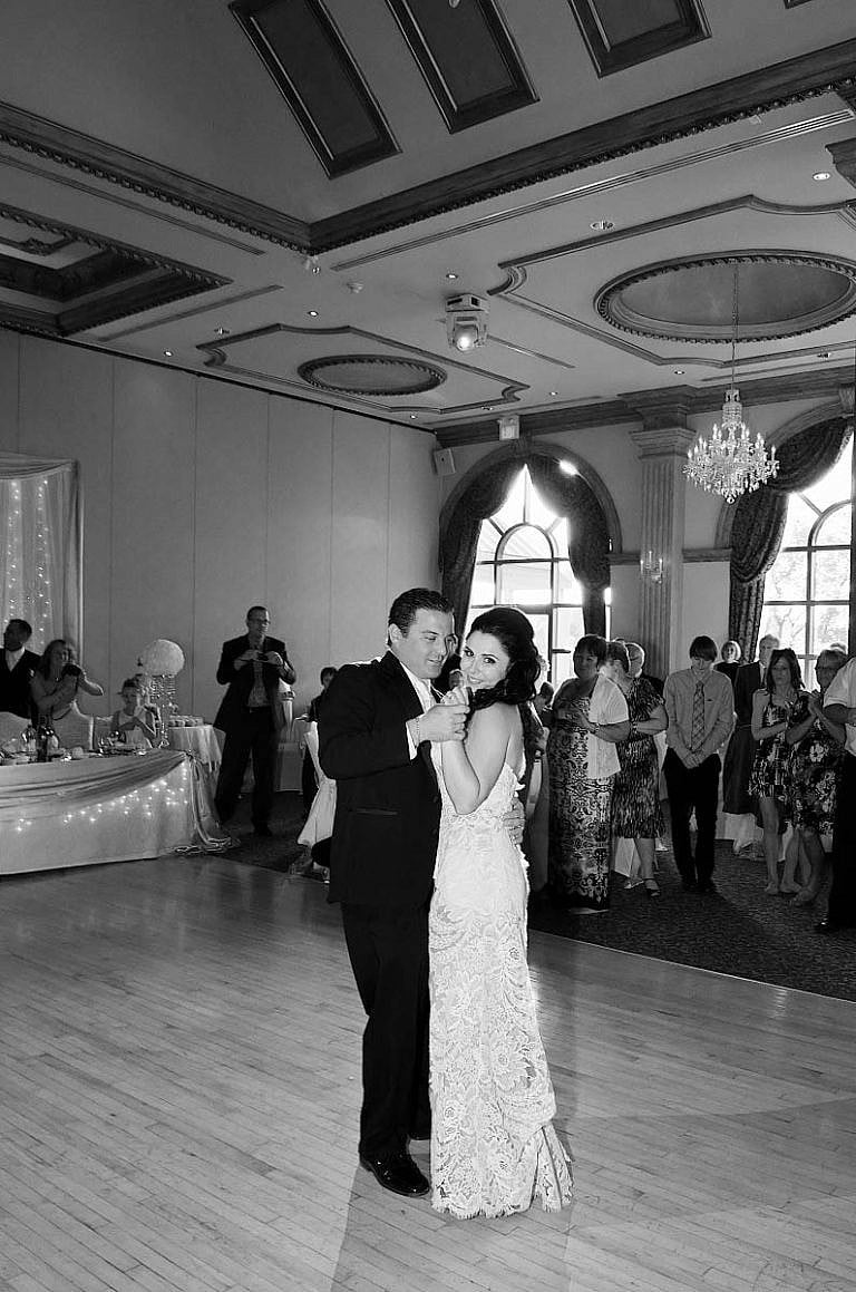 Bride and groom's first dance at caledon wedding at Royal Ambassador