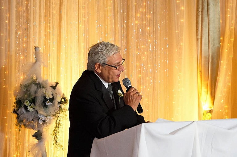 Bride's father makes a speech