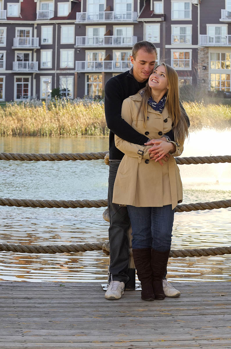 Blue mountain photographer fall engagement session in Collingwood at Blue Mountain Village