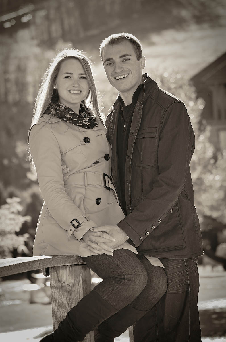 Blue mountain photographer fall engagement session in Collingwood at Blue Mountain Village