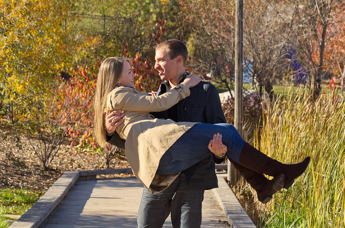 Blue mountain photographer fall engagement session in Collingwood at Blue Mountain Village