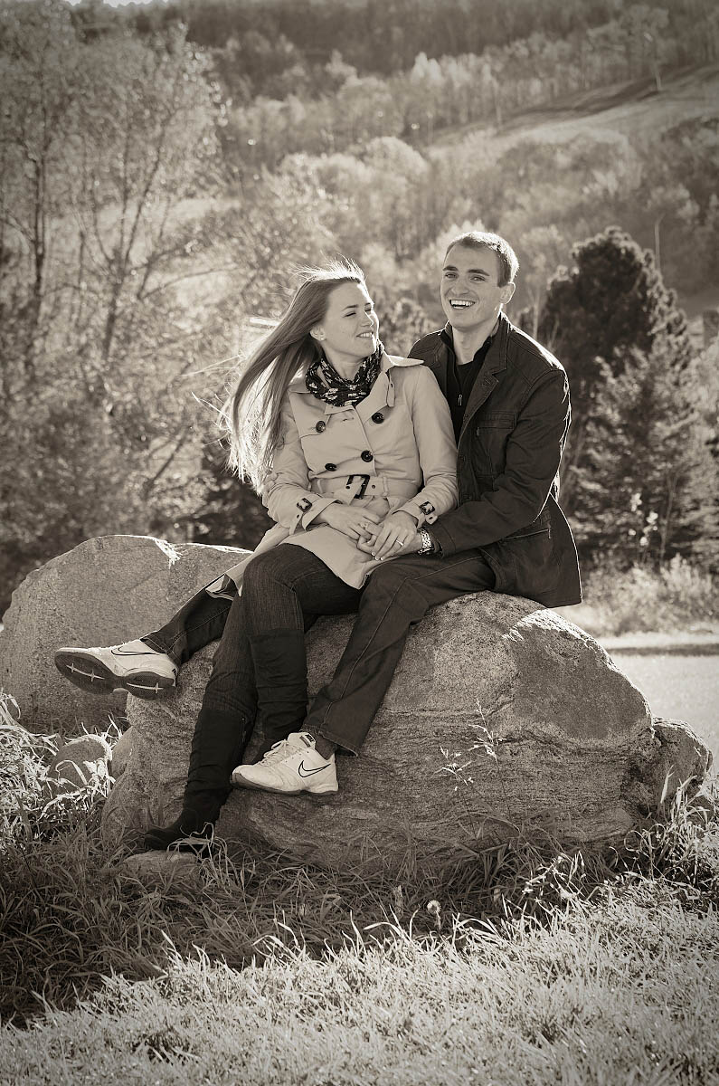 Blue mountain photographer fall engagement session in Collingwood at Blue Mountain Village