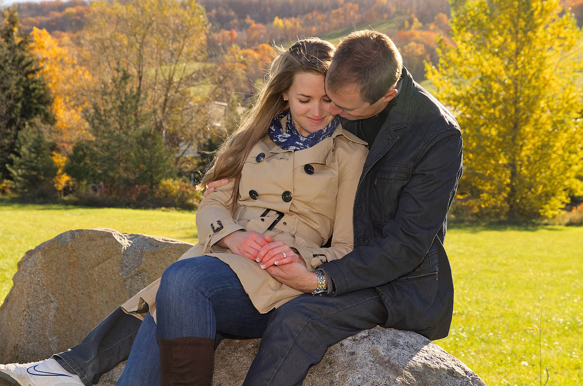 Blue mountain photographer fall engagement session in Collingwood at Blue Mountain Village