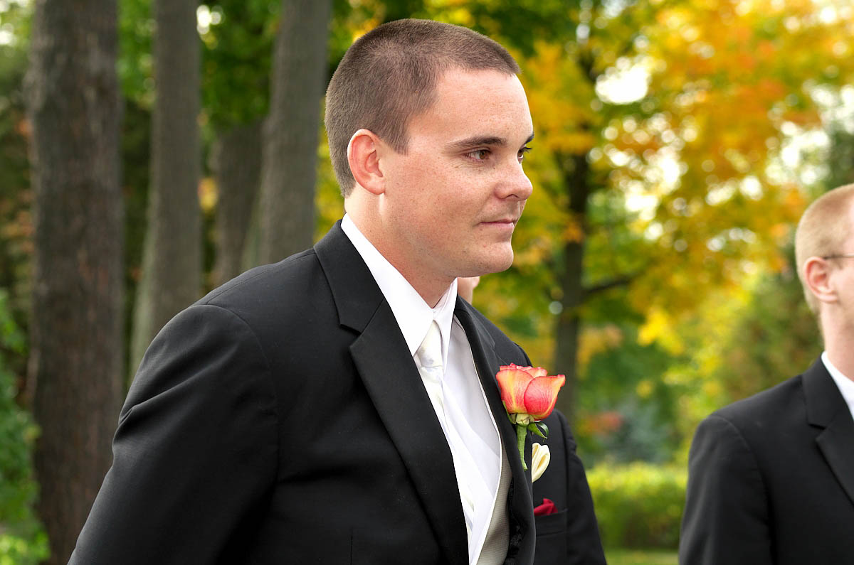Groom awaiting his bridge at Eganridge wedding ceremony