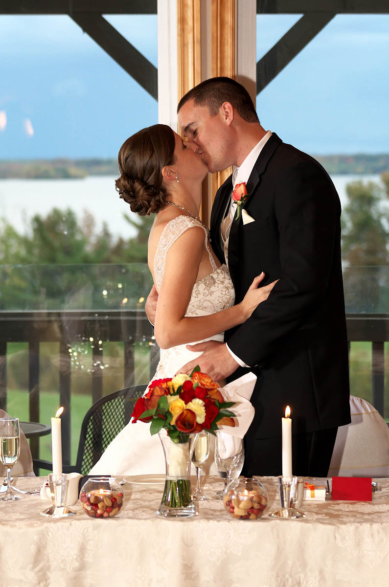 Wedding kiss at Eganridge wedding ceremony