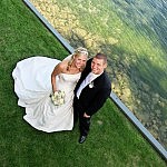 barrie photographer Bride and Groom by Lake Simcoe at Barrie wedding
