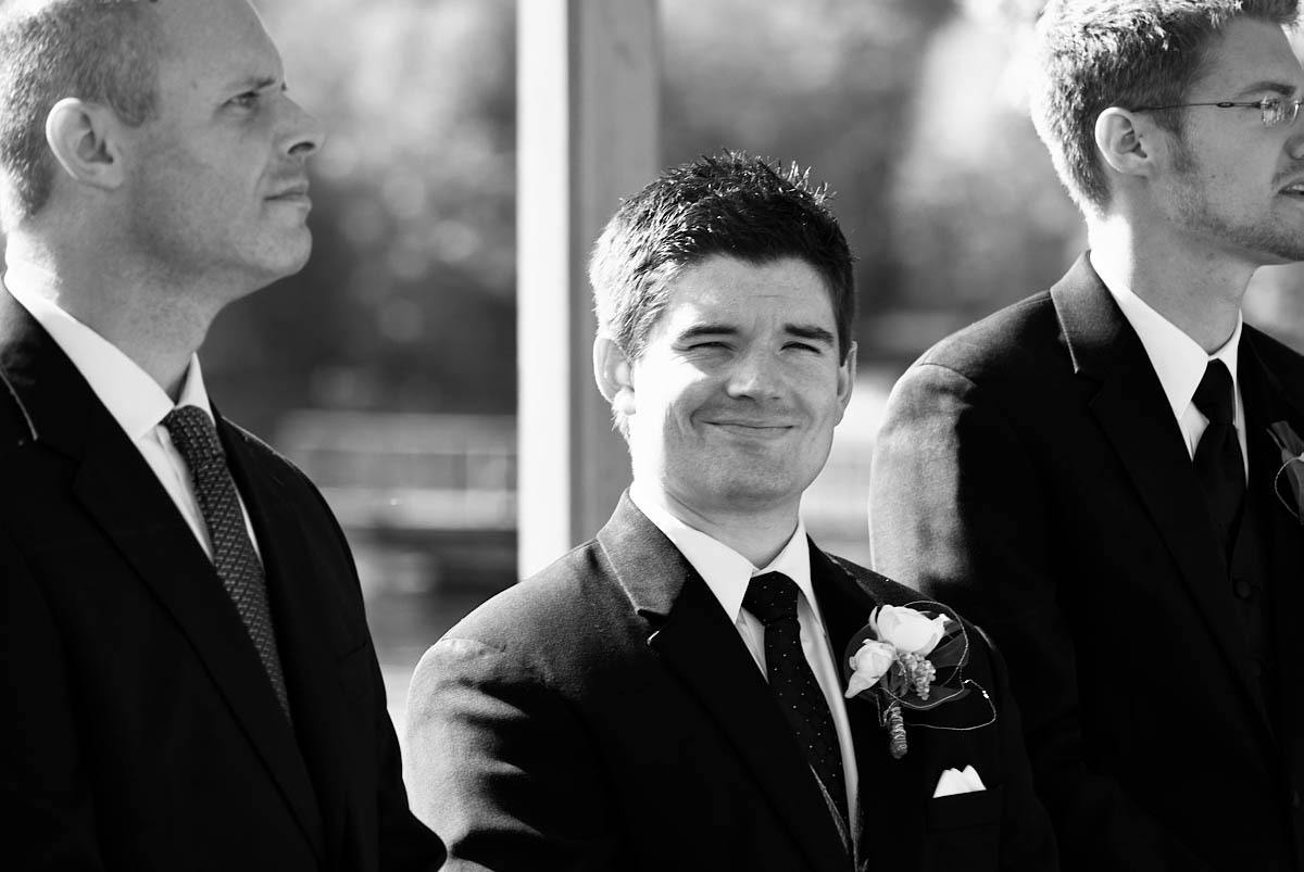 groom awaits his bride at viamede resort wedding ceremony