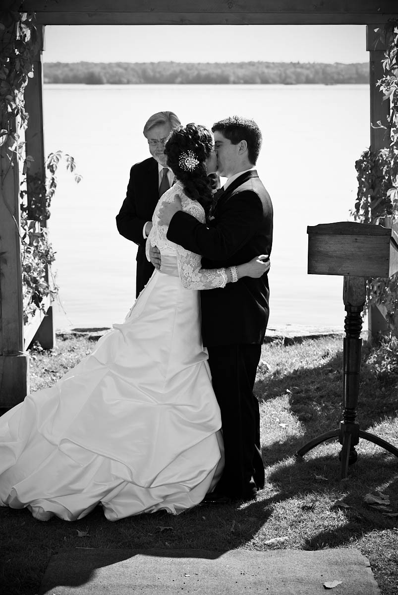 waterfront wedding ceremony at viamede resort wedding