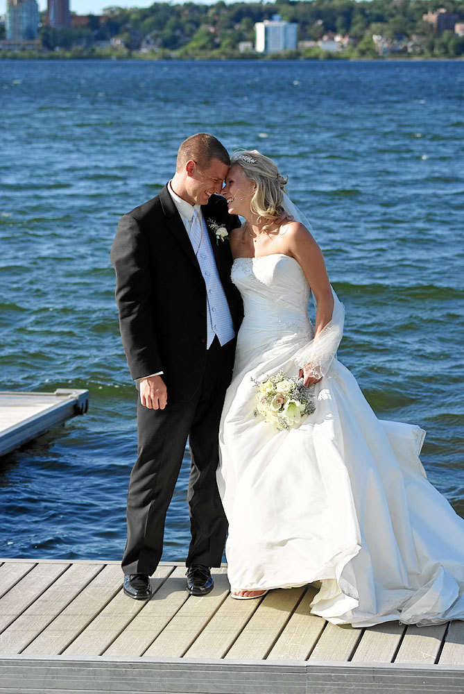 Barrie photographer, stylish couple at Southshore Centre wedding in Barrie on Kempenfelt Bay