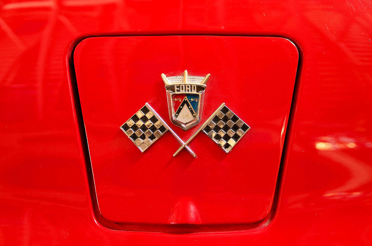 close up of car insignia belcroft