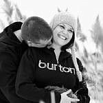 Snowboard engagement session at Wasaga Beach