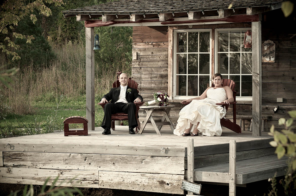 sitting on the fishing shack deck