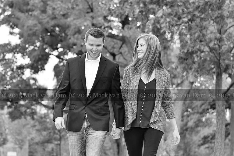 Orillia engagement photography session at Tudhope Park in Orilllia with punchy fall colours
