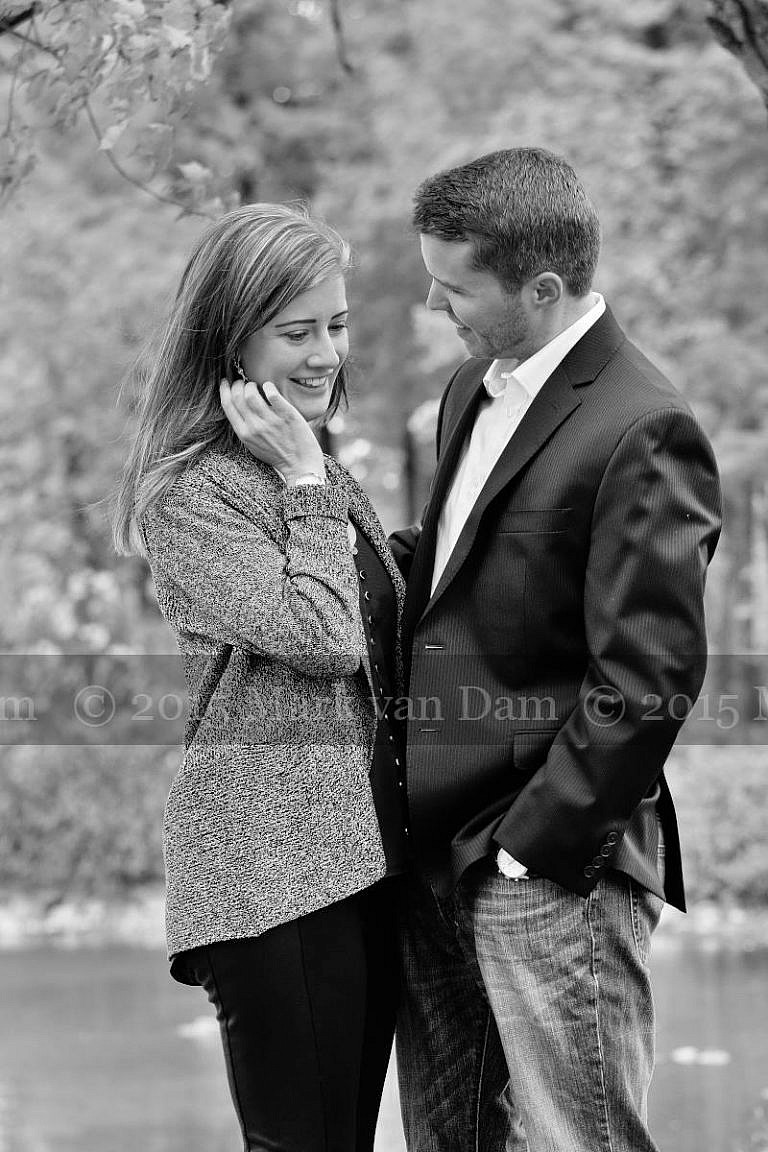 Orillia engagement photography session at Tudhope Park in Orilllia with punchy fall colours