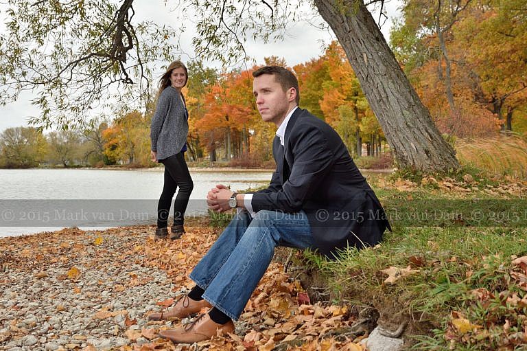 Orillia engagement photography session at Tudhope Park in Orilllia in fall