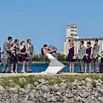 wedding party on breakwater at bear estate cranberry resort wedding