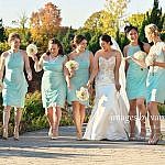 Beautiful bridesmaids in garden at Barrie Country Club wedding