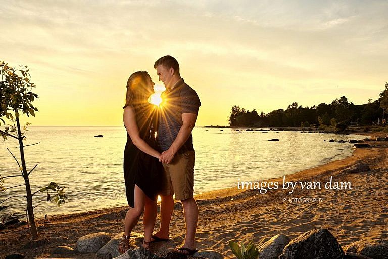 georgian bay sunset engagement photography