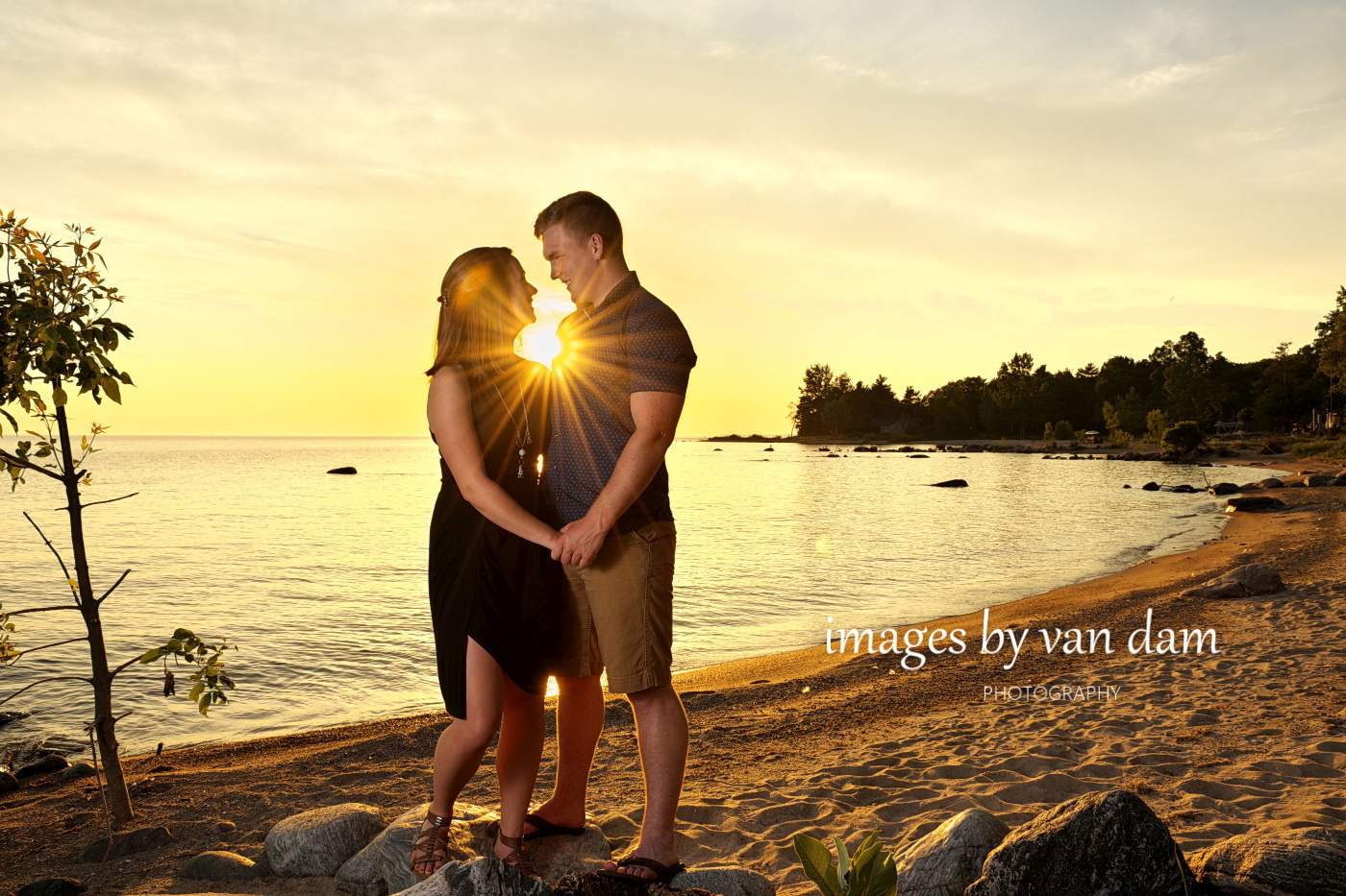 georgian bay sunset engagement photography
