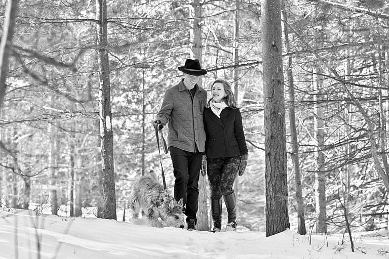 Wasaga beach photographer winter engagement session at Wasaga Beach provincial Park