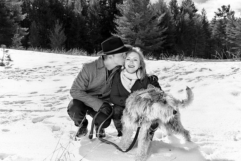 Wasaga beach photographer winter engagement session at Wasaga Beach provincial Park