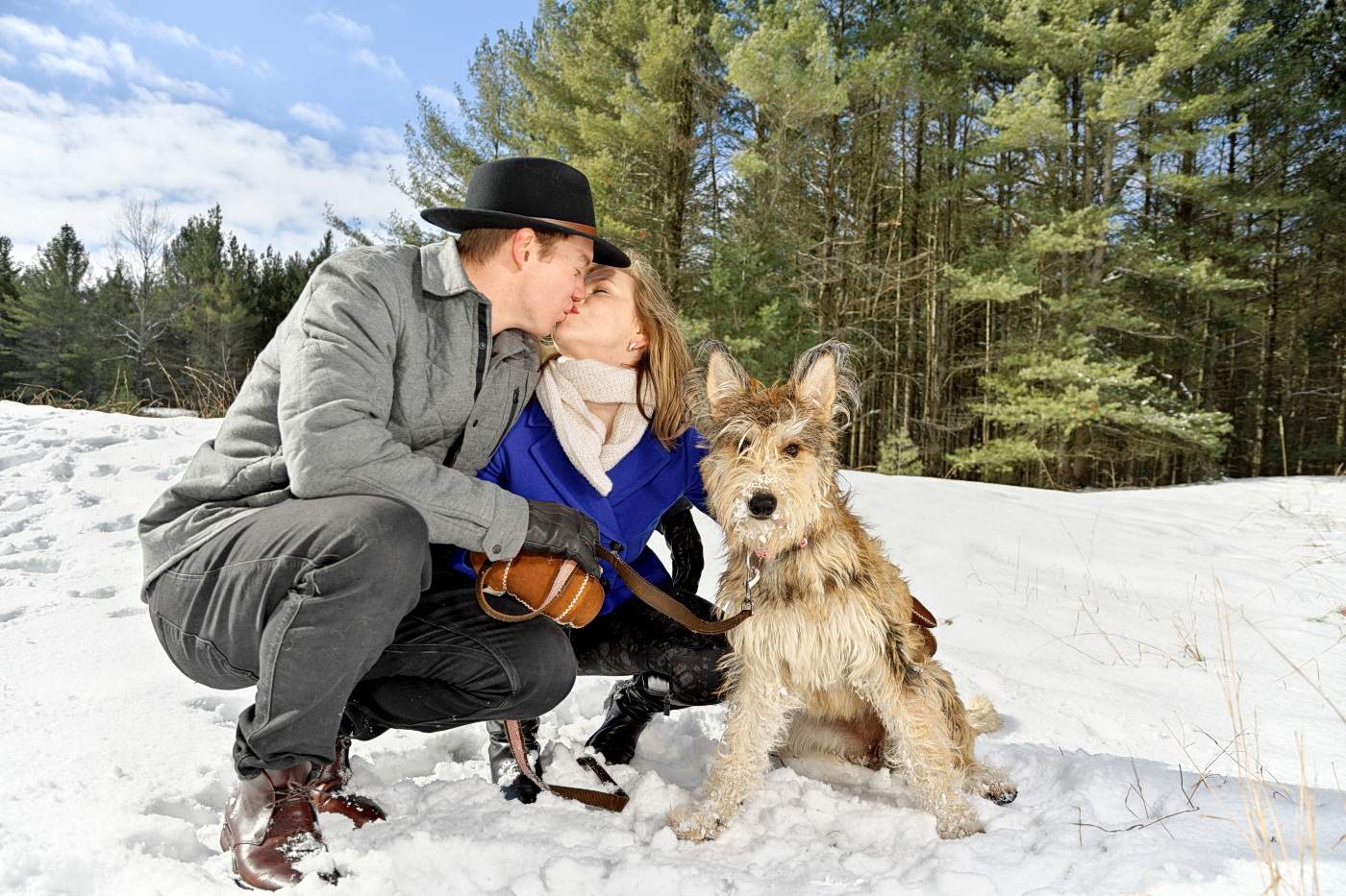 Wasaga beach photographer winter engagement session at Wasaga Beach provincial Park