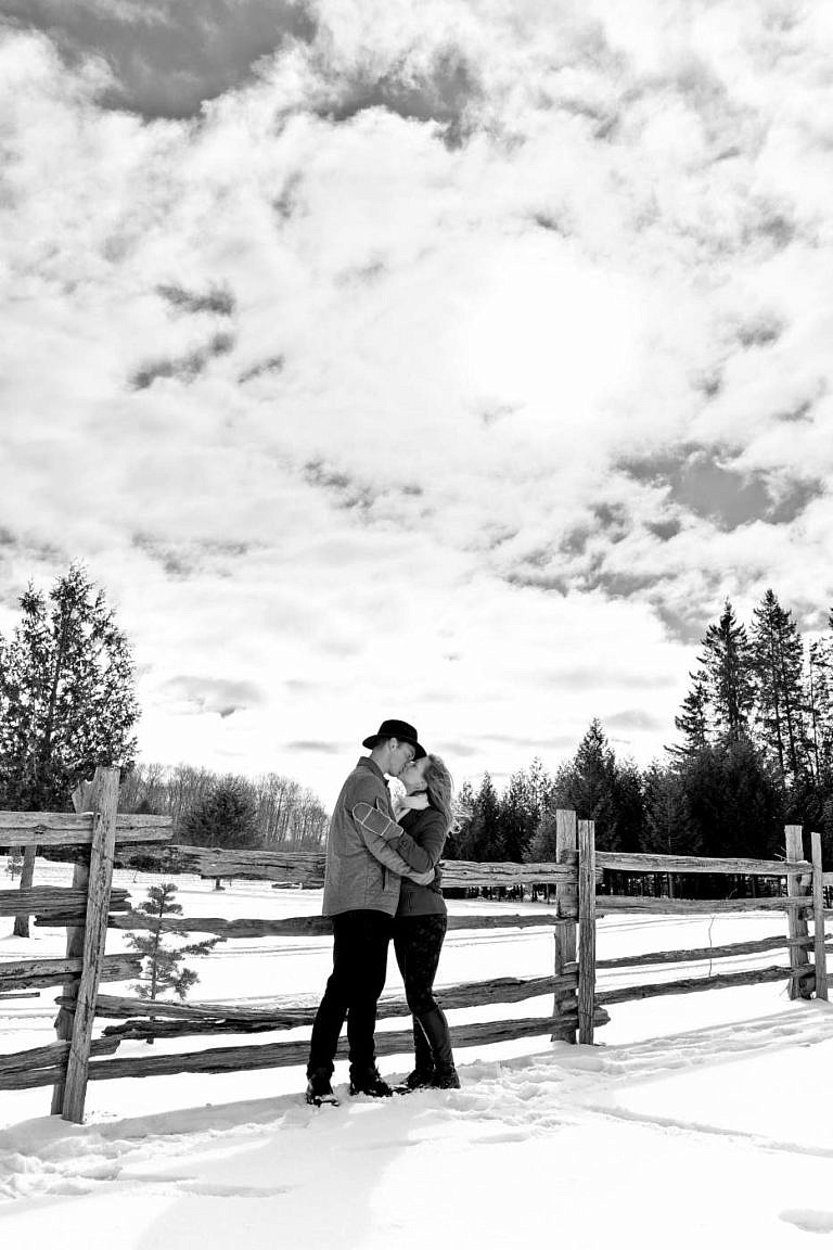Wasaga beach photographer winter engagement session at Wasaga Beach provincial Park
